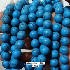 1 viên đá ngoc lam lỗ từ 1mm đến 1,5mm size 8mm 10mm 12mm