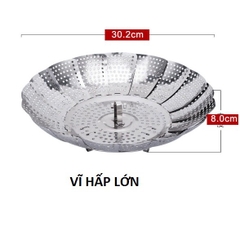 Vỉ hấp  inox đa năng, XẾP GỌN tiện lợi CÓ 3 SIZE ĐỂ CHỌN, giá hấp cách thủy