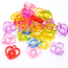 10gam hạt nhựa trái tim các loại có lỗ xỏ làm vòng tay, vòng cổ, handmade tùy thích...