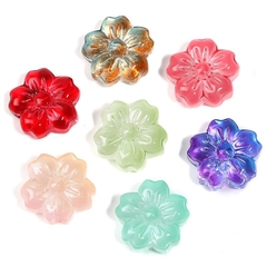charm đá nhân tạo hoa đào 14mm lỗ xỏ 1.2mm mix vòng
