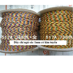 cuộn 130m Dây chỉ ngũ sắc may mắn size 1mm -các màu mã 516A