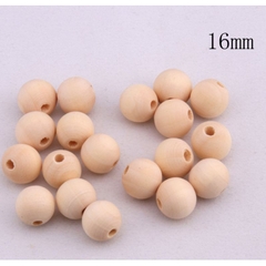 10hạt gỗ trơn màu kem tự nhiên size 16mm (gói 12/25/50gam)