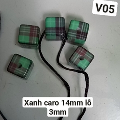 10gam hạt nhựa vuông, hình thoi có lỗ xỏ  16mm- V01, V02- V03- V04