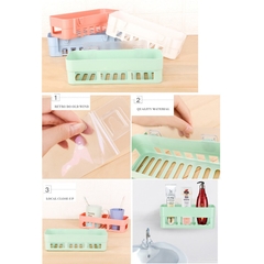Kệ nhựa hút chân không để vậy dụng nhà tắm, nhà bếp (dài 25cm rộng 10cm)