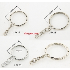 100 móc chia khóa viền gợn sóng các size 23mm-25mm-28mm