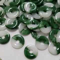 2 Đồng điếu xanh trắng nhựa giả ngọc 24mm