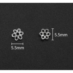 đế hoa ốp hạt bạc 925 -size 5.5mm mã 756