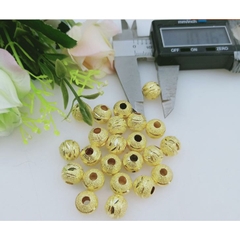 gói 2- 5-10 charm rỗng khắc hoa văn bằng đồng size 10mm