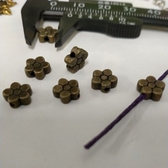 10 Charm hoa 5 cánh size 8mm màu đồng cổ