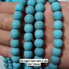 1 viên đá ngoc lam lỗ từ 1mm đến 1,5mm size 8mm 10mm 12mm