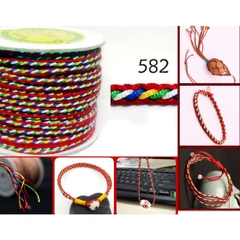 (bán ký) 100gam-500gam dây ngũ sắc size 2,5mm- 3.2mm mã 582/582d , dây đan vòng tay, vòng cổ may mắn