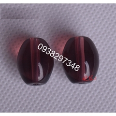 10 viên lu thống  đá thủy tinh nhân tạo 12x16mm (có 8 màu) có lỗ xỏ làm vòng
