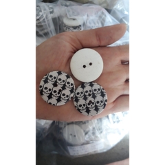 5 nút gỗ, cúc gỗ 2 lỗ size 30mm in đầu lâu