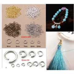 100gam KHOEN TRÒN KẾT NỐI CÁC PHẦN KHUYÊN TAI, VÒNG, MÓC KHÓA 4-5-6-7-8-10mm