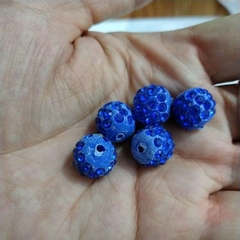 5 viên charm gốm đính đá 12mm nhiều màu