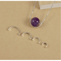 Charm bán nguyệt ốp hạt Bạc 925 -size 4.5/6.5/9.5/10.5mm