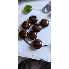 2 Hạt charm thủy tinh  trái tim, tròn in hoa văn làm vòng handmade, trang trí thủ công tùy thích