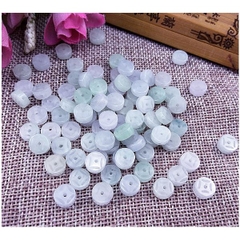 1 viên charm đồng tiền đá 3x8mm tự nhiên, lỗ xỏ 1mm mix vòng - MH 2641 (P131-34)