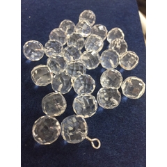 10 hạt pha lê trắng trong loại 1/2 lỗ size 12mm
