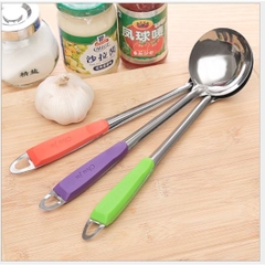 Muỗng, Thìa Múc Canh, Muỗng Thủng, Vá Lẩu Soup  Lòng Sâu CÁN NHỰA CHÓNG NÓNG , muôi vá múc canh p191-118