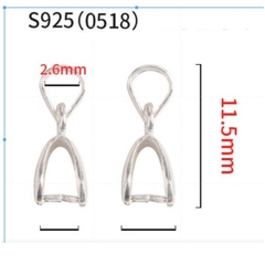 kẹp mặt dây chuyền bạc 925