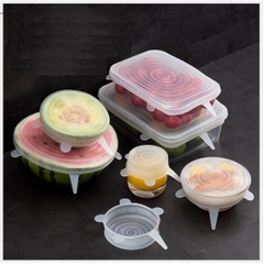 Set 6 Miếng Nắp Đậy Silicon Co Giãn - Bọc Chén, Bát, Thực Phẩm Cần Bảo Quản