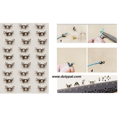 gói 20-50-100 chốt kẹp sò + chốt kẹp bi nối đầu dây làm vòng kim loại xi, chốt khóa đầu dây