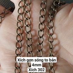 xích đoạn màu đồng các loại to 3mm, 3,5mm, 4mm,2,5mm -xich301, xich302, xich303, xich307