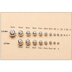 bi bạc 925 làm vòng size 4mm lỗ nhỏ 1.2mm & lỗ lớn 1.8mm
