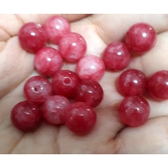 5 hạt đá thiên nhiên 10mm hồng trắng làm vòng tay