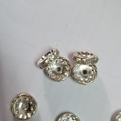 10viên charm chặn màu bạc đá trắng 12mm