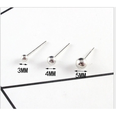 10 chốt làm hoa tai sát đầu bi tròn 3-4-5-6mm (gồm chốt đuôi kim loại)