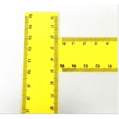 thước nhựa, thước kẻ 15cm màu vàng