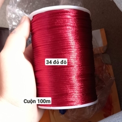 Cuộn 30-100m dây tim 2.5m Đài Loan hàng nhập khẩu loại đẹp nhiều màu để chọn, dây đan vòng tay, dây thắt vòng,vòng cổ