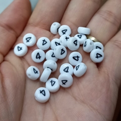 (Loại đẹp) 20 Hạt chữ số tròn, phép tính 4x7mm các màu làm vòng, dây đeo khẩu trang....