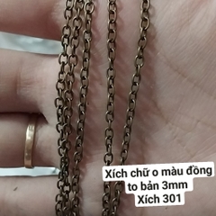 xích đoạn màu đồng các loại to 3mm, 3,5mm, 4mm,2,5mm -xich301, xich302, xich303, xich307
