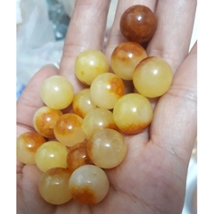 5 hạt đá thiên nhiên 12mm vàng nâu