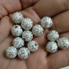 Hạt nhựa hình quả bóng trắng bạc 10mm