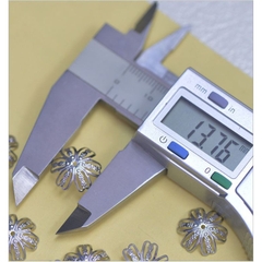 10 Đế hoa Mũ hoa ốp hạt inox không rỉ 14mm