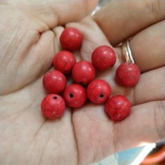 5 viên đá ngọc lam turquoise đỏ 10mm