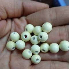 10viên đá gốm sứ 8mm màu kem