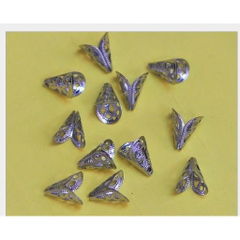2 mặt ốp tua rua, ốp hạt, đế hoa, beadcap  inox không rỉ mỏng nhẹ 10x12mm (p39-54)