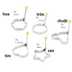 bộ khuôn chiên trứng, khuôn làm bánh tạo hình 5 kiểu