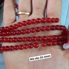 1 viên mã nãotrắng, đỏ, đen, tím có lỗ xỏ 1mm đến 1,5mm size 6mm 8mm 10mm 16mm 18mm 20mm