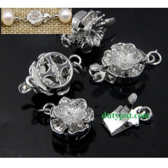 chốt khóa hoa có thể gắn hạt size 10mm bằng đồng -MH1637