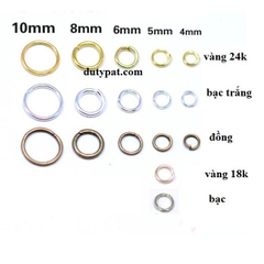 10g KHOEN TRÒN  4mm 5mm 6mm 7mm 8mm 10mm 12mm 15mm 20mm KẾT NỐI CÁC PHẦN KHUYÊN TAI, VÒNG, MÓC KHÓA