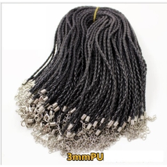 10 vòng cổ  dây da PU xoắn 3mm