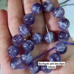 1 viên đá th.anh trắng, tím nhạt, tím đậm, đa giác có lỗ xỏ 1mm đến 1,5mm size 8mm 10mm 12mm