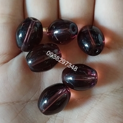 10 viên lu thống  đá thủy tinh nhân tạo 12x16mm (có 8 màu) có lỗ xỏ làm vòng