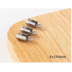 gói 50 chốt kẹp đầu dây làm vòng tay, vòng cổ dạng tròn đủ size 3mm, 4mm, 5mm, 6mm (P182-26)
